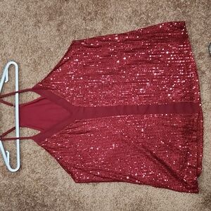 Maroon Sequin tank